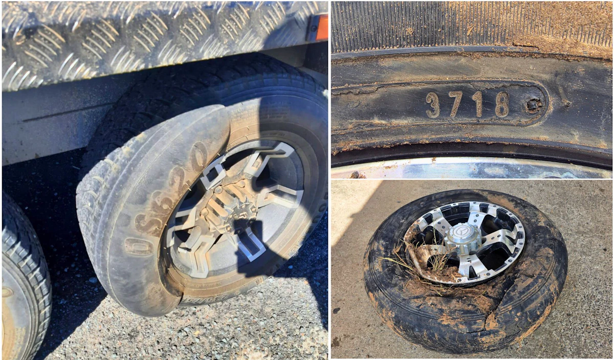 Old Tyres on your caravan or trailer can blow out unexpextedly while carrying heavy loads and at speed - checked the date your tyres were made - Howard Motor Repairs